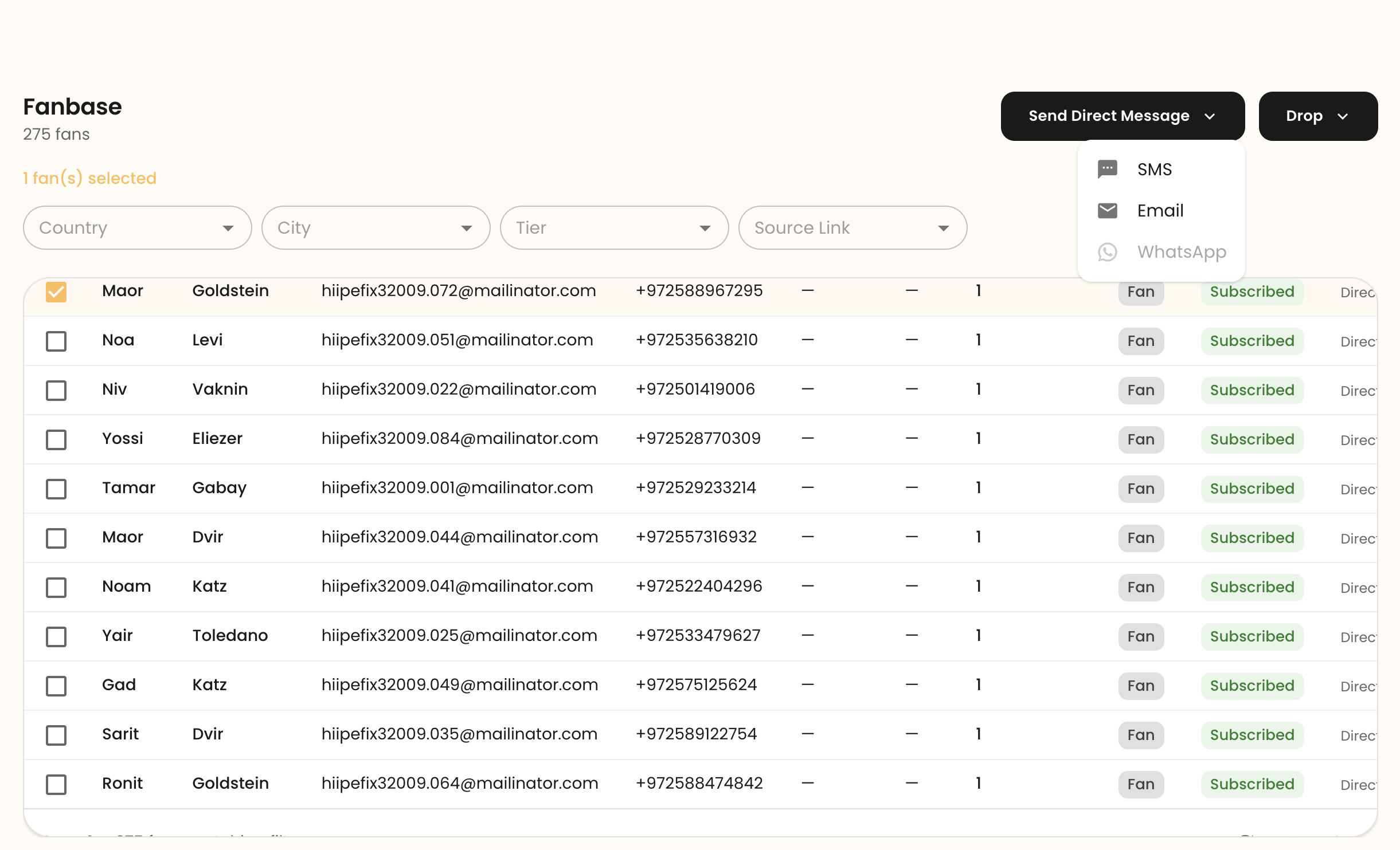 The HIIPE campaign composer, direct messaging across channels