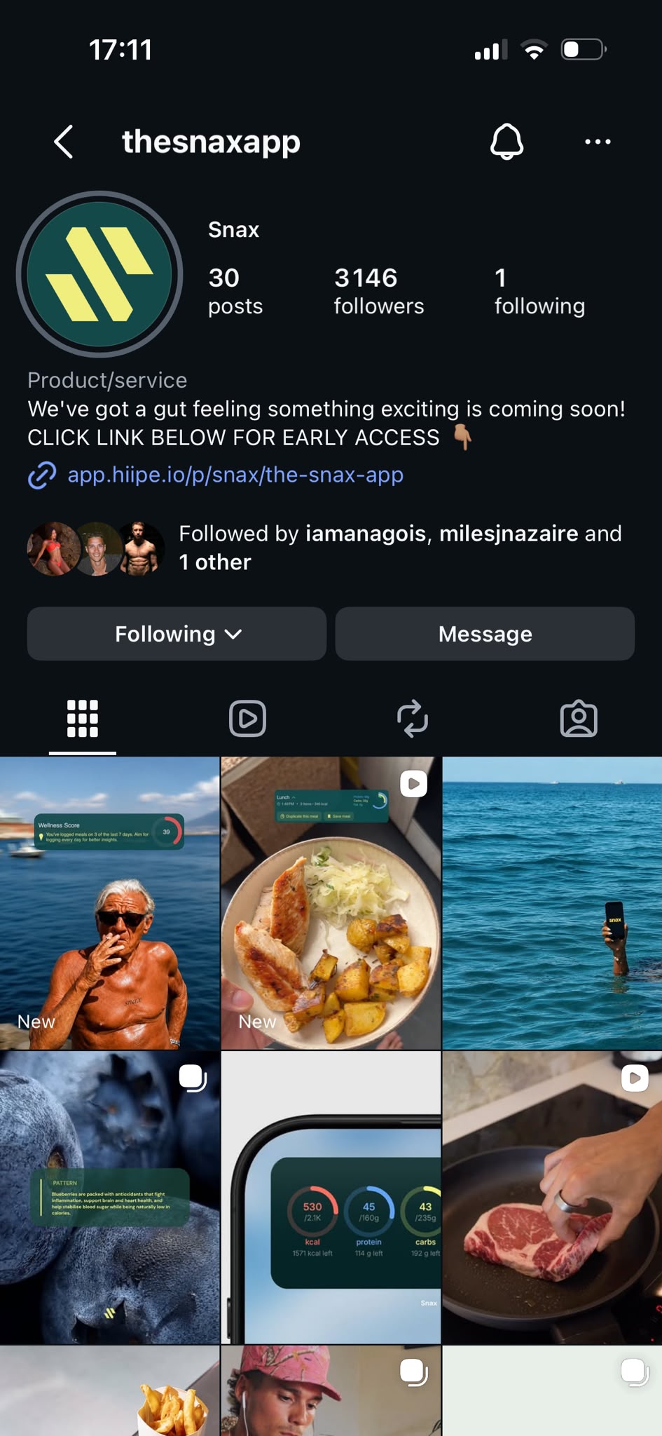 A HIIPE capture link live in an Instagram bio
